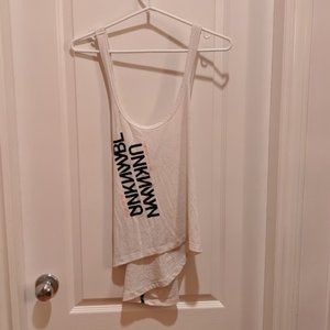 reebok workout yoga white tank top medium